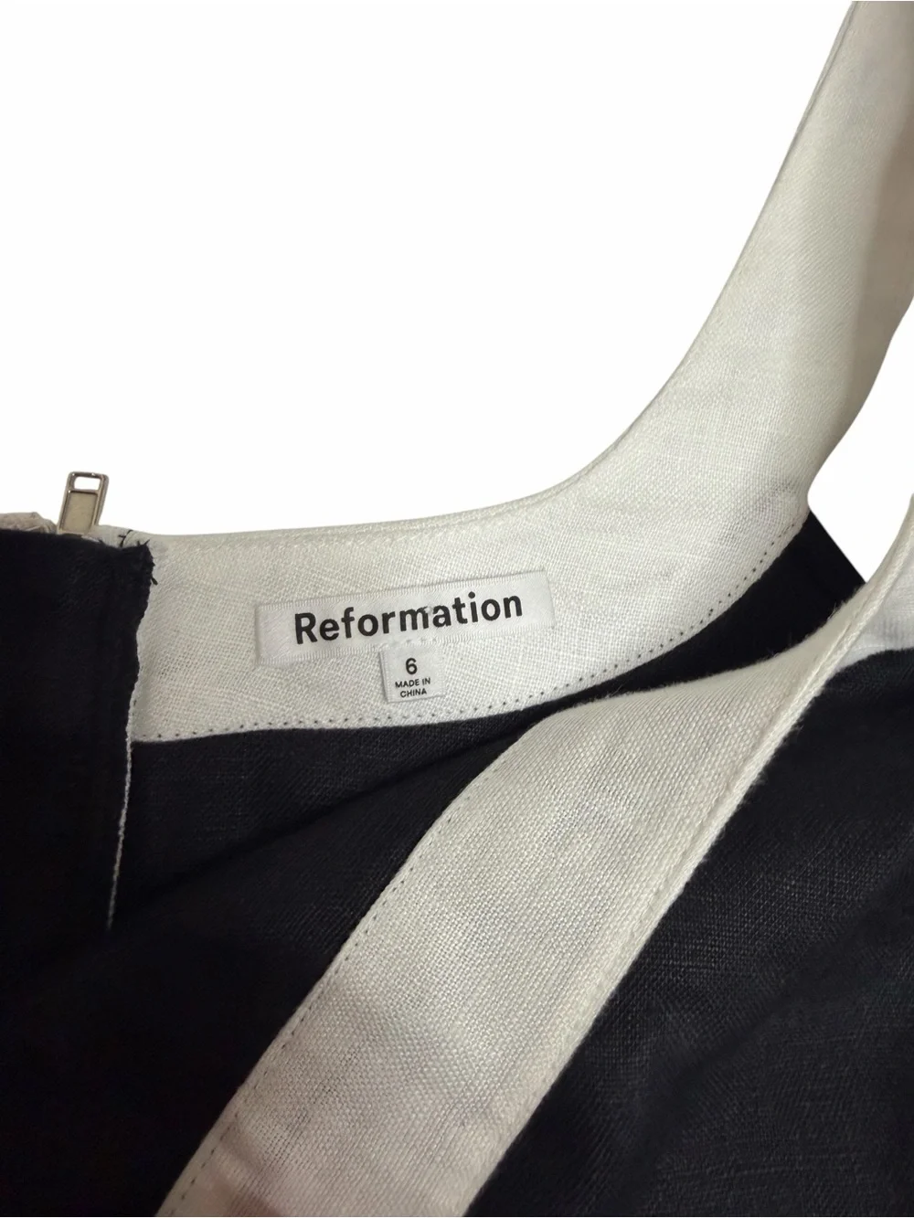 Reformation Robbie Linen Two Piece Black White Linen Set Size 6